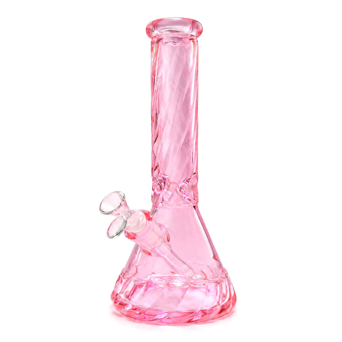 12.5" Diamond Cut Textured Beaker Bong – 7mm Glass Glass Bong Super Supplys Inc Pink