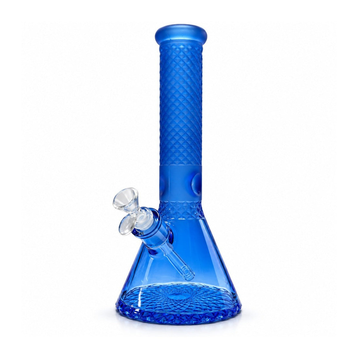 12.5" Crystal Facet Beaker Bong – 7mm Thick Glass Glass Bong Super Supplys Inc Blue