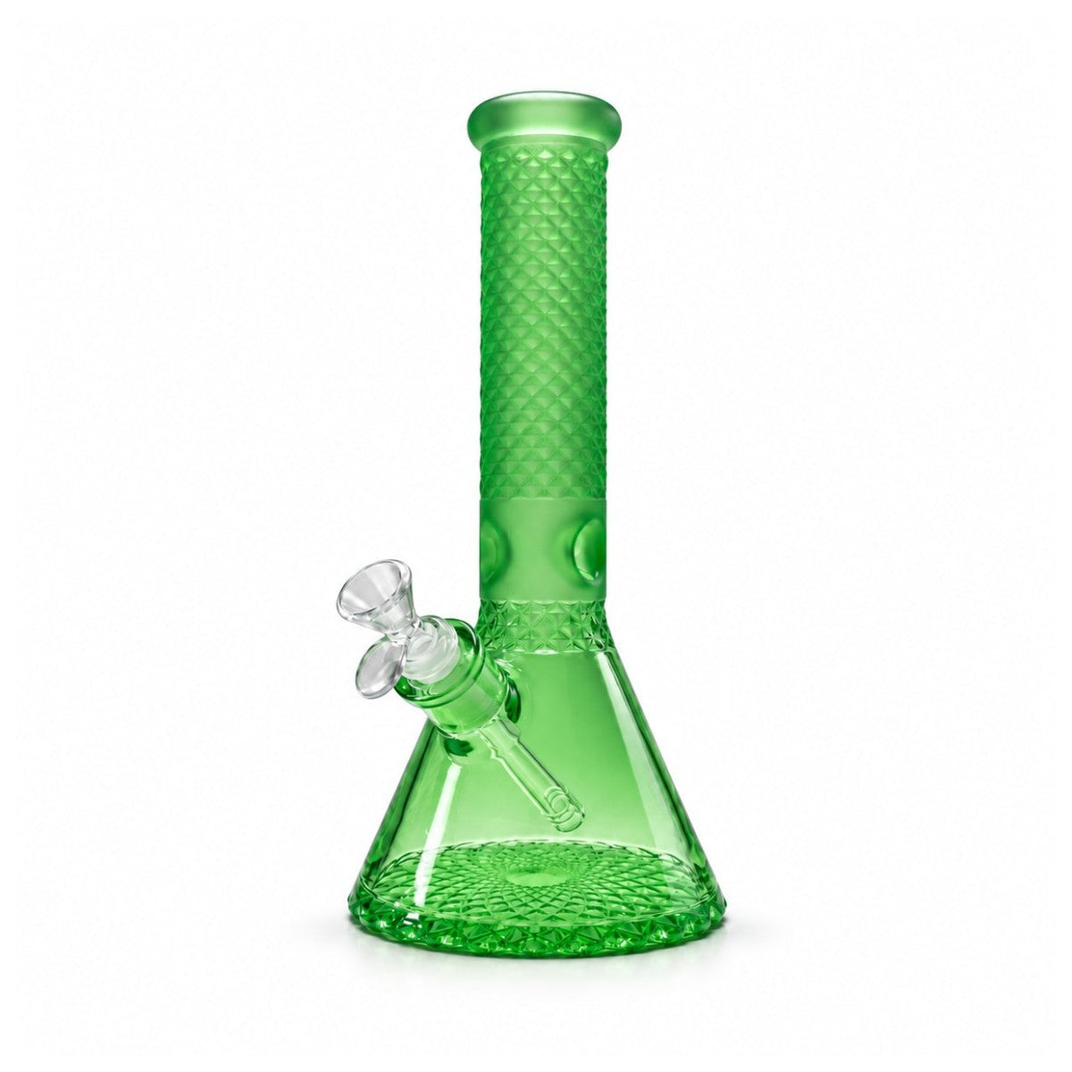 12.5" Crystal Facet Beaker Bong – 7mm Thick Glass Glass Bong Super Supplys Inc Green