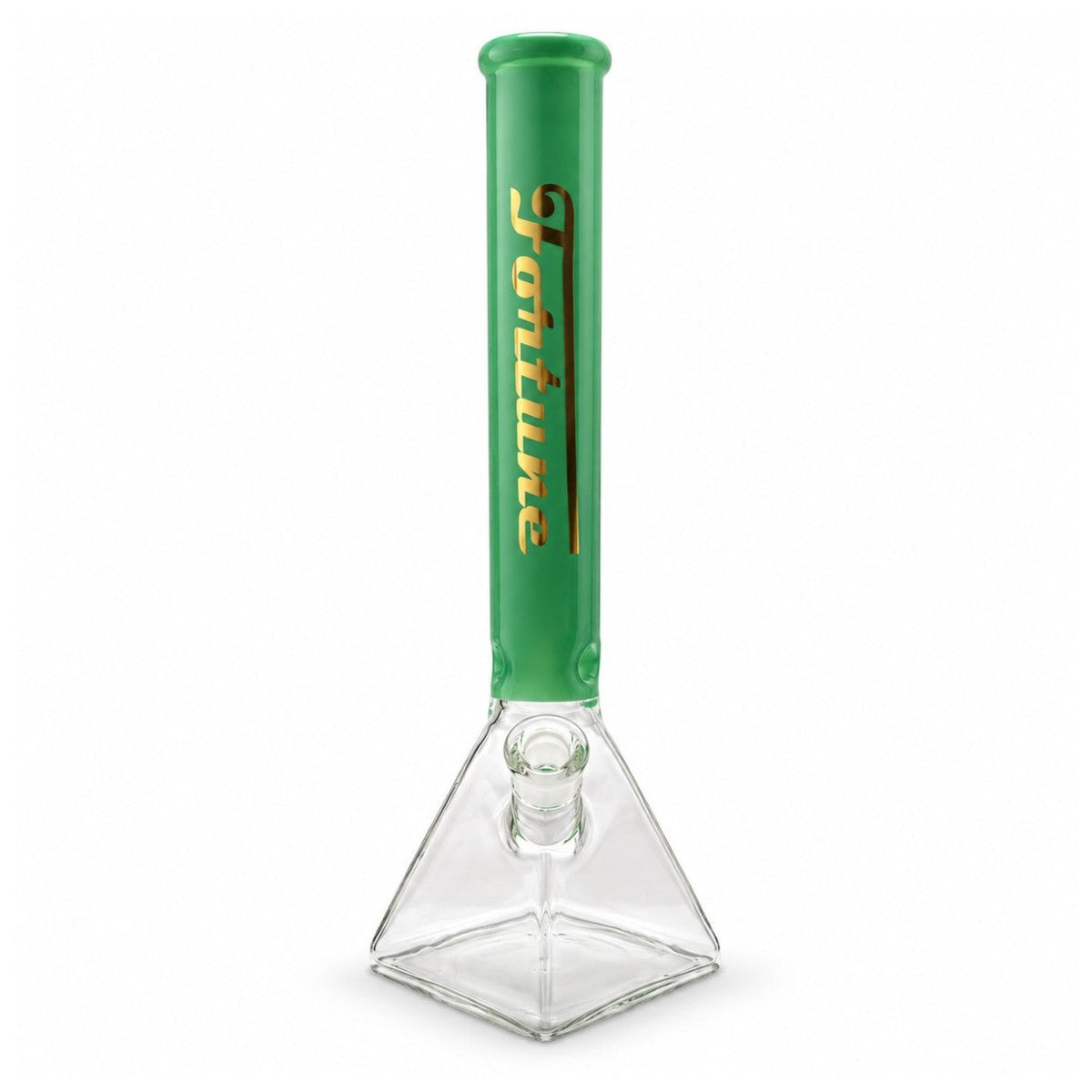 Fortune 18" 7mm Square Base Glass Water Pipe – 50mm Neck Glass Bong Fortune
