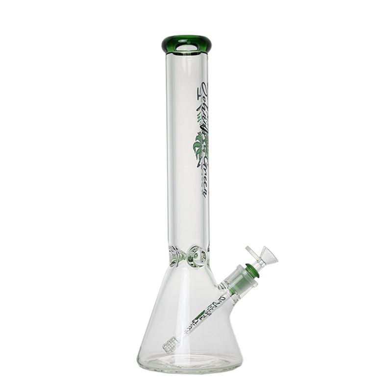 Johnny Green | 16″ 9mm Beaker with Elephant Joint and Grid Percolator Slide – Green (MJG-003) Glass Bong Canadian Distributor