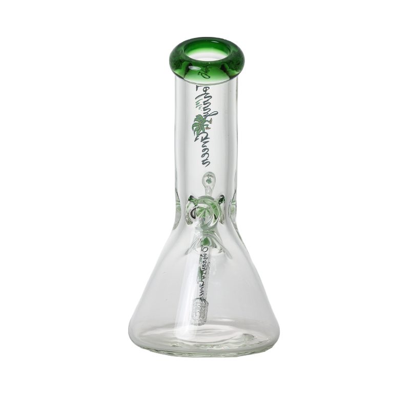 Johnny Green | 10″ 9mm Beaker Bent Neck with Grid Percolator Slide – Green (MJG-006) Glass Bong Canadian Distributor