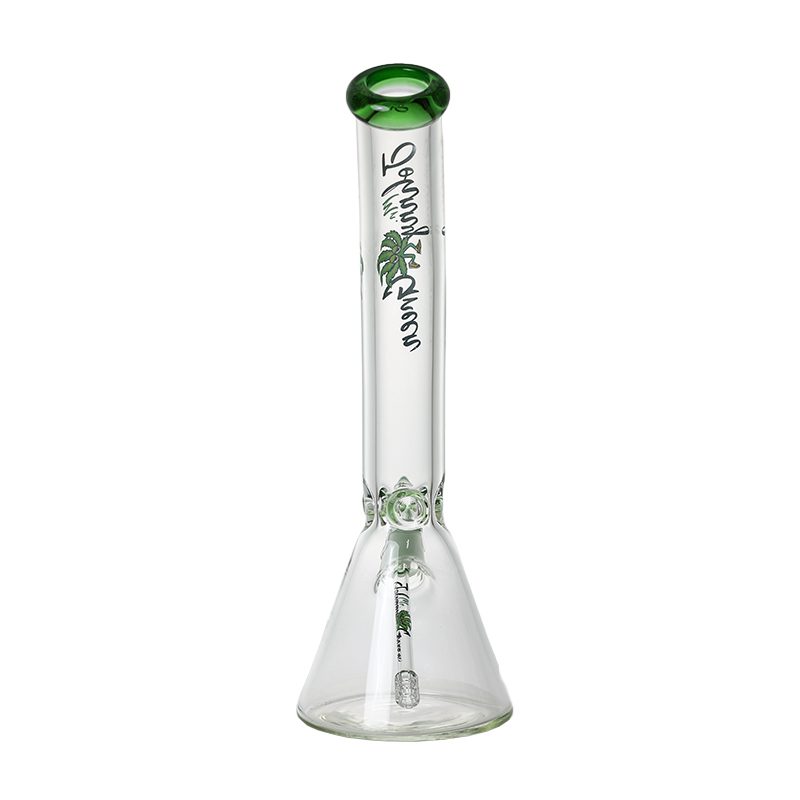 Johnny Green | 16″ 9mm Beaker Bent Neck with Grid Percolator Slide – Green (MJG-008) Glass Bong Canadian Distributor