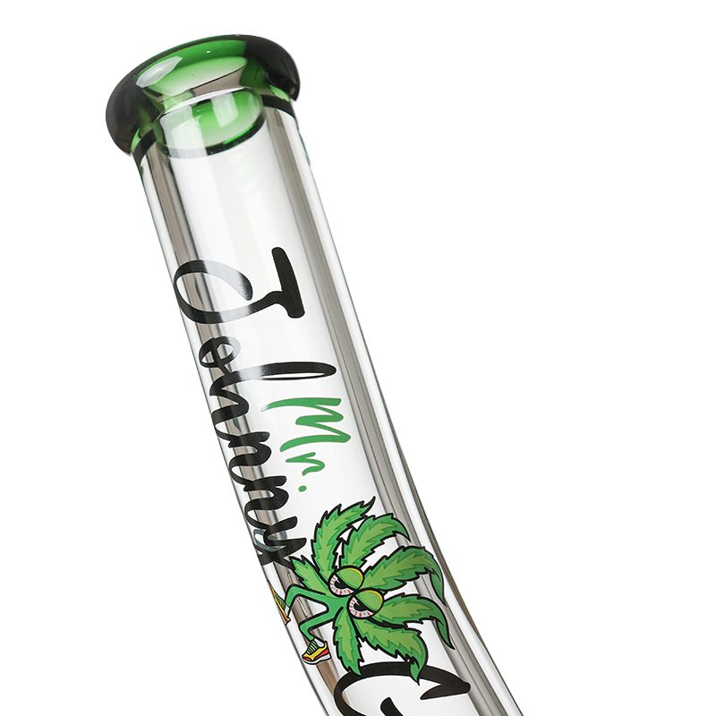 Johnny Green | 20″ 9mm Beaker Bent Neck with Grid Percolator Slide – Green (MJG-009) Glass Bong Canadian Distributor