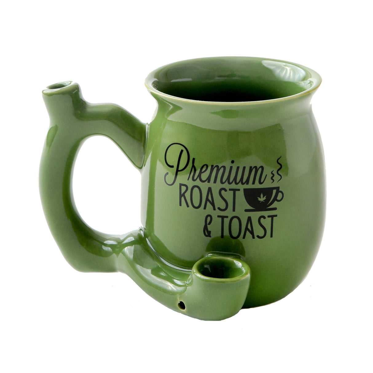 PREMIUM ROAST & TOAST PIPE MUG - GREEN WITH BLACK PRINT Mug Pipe Roast and Toast Gifts