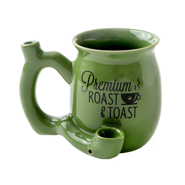 PREMIUM ROAST & TOAST PIPE MUG - GREEN WITH BLACK PRINT Mug Pipe Roast and Toast Gifts