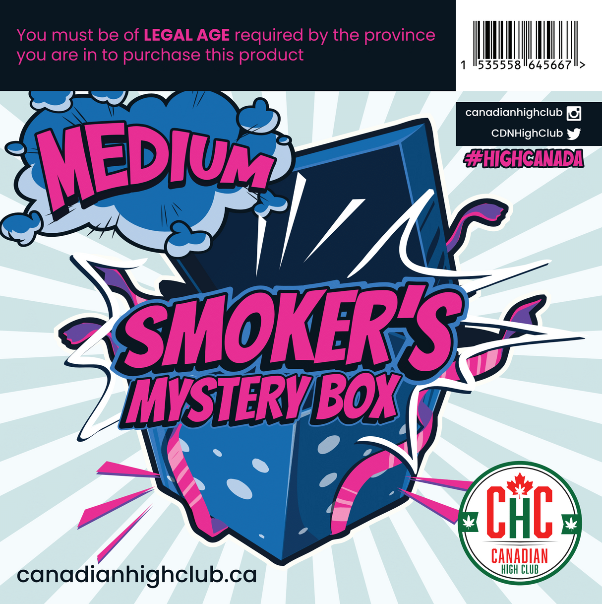 Canadian High Club Surprise Mystery Smokers Box Bundle 420 Paradise Medium