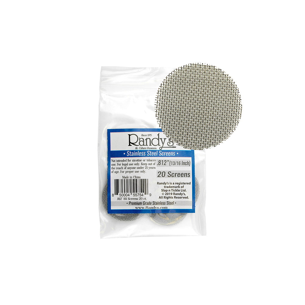 Randy’s® | 0.812" Screens – Jar of 20 (36 Jars / 720 Screens Total) Metal Screen LEHIGH WHOLESALE