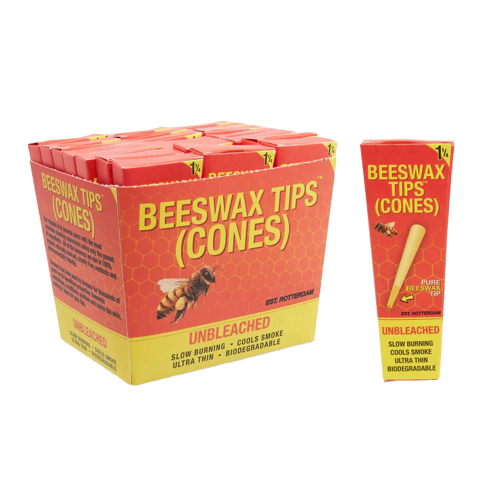BEESWAX TIPS™ 1-1/4 PRE ROLLED CONES BOX OF 21 Pre-rolled Cone (Display Pack) bloomer