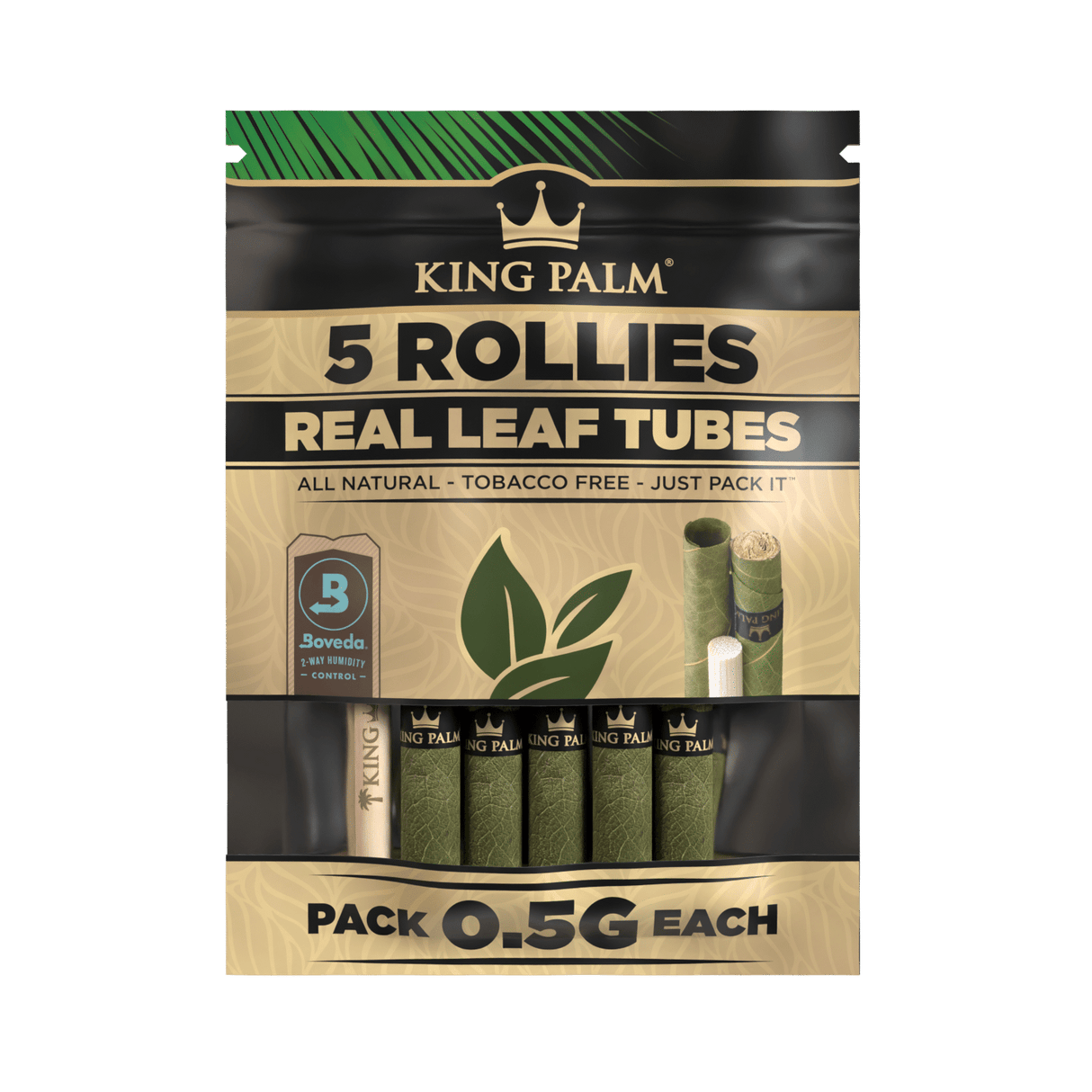 King Palm | 5 Rollie Hand-Rolled Leaf Box of 15 Leaf Wrap Cannatron