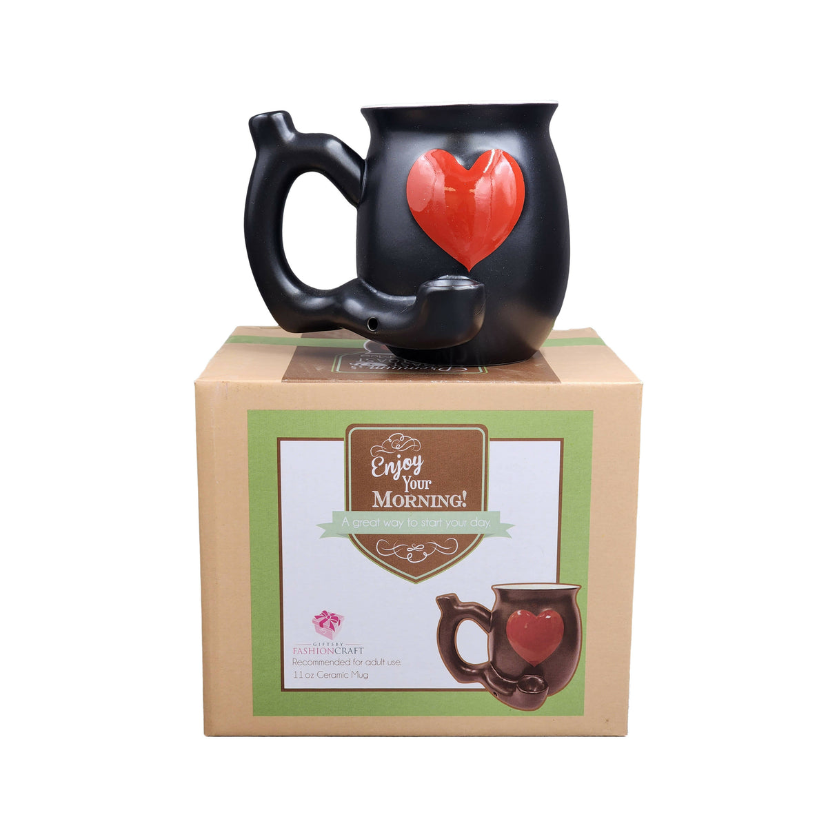 embossed red heart mug - white inside Mug Pipe Roast and Toast Gifts