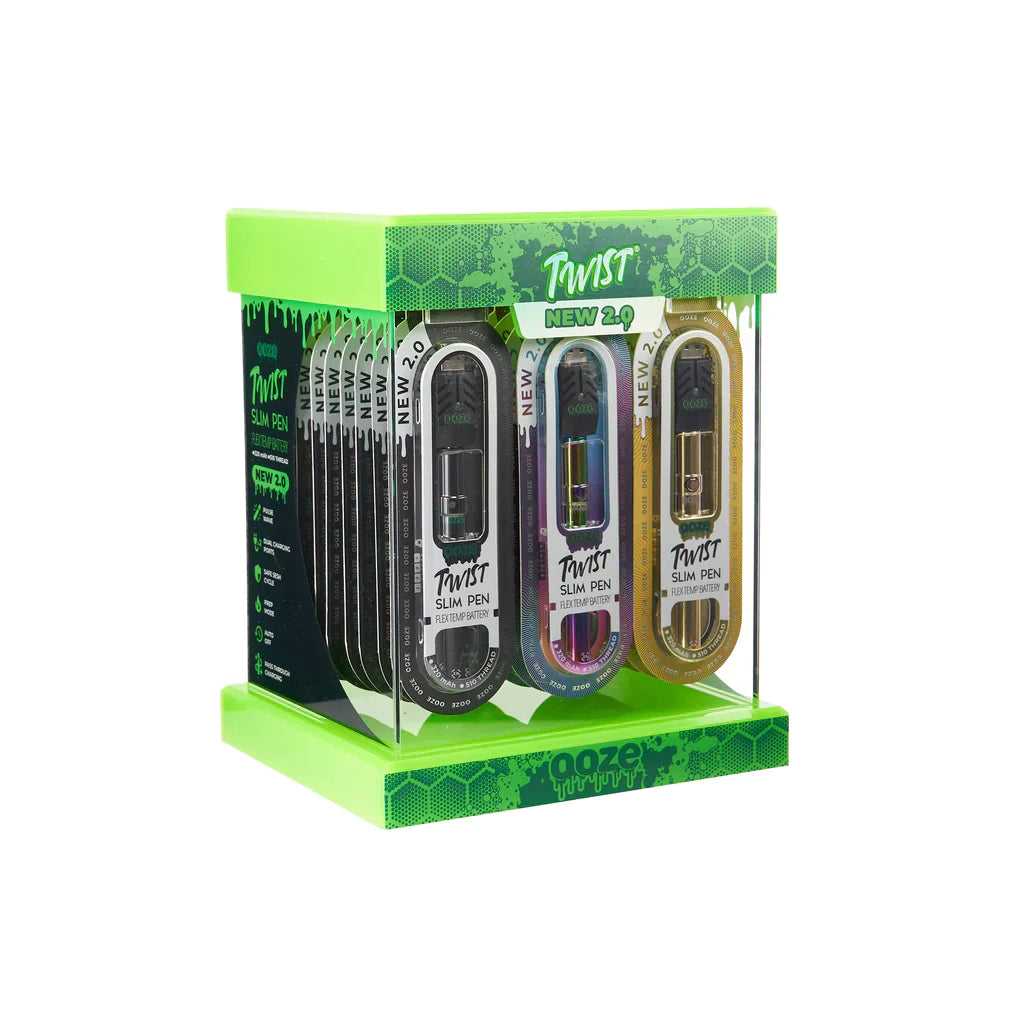 Ooze | Twist Slim Pen 2.0 Display – 24ct 510 Battery Cannatron