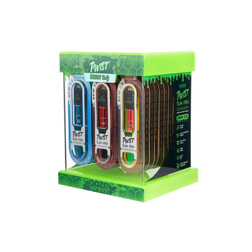 Ooze | Twist Slim Pen 2.0 Display – 24ct 510 Battery Cannatron