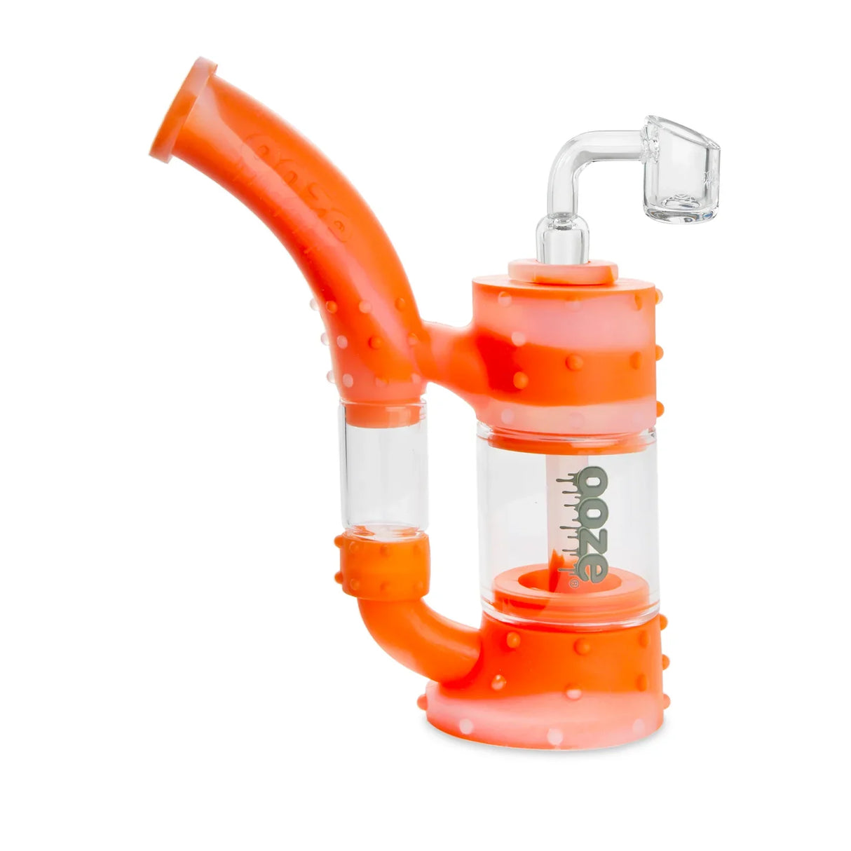 Ooze | Stack Pipe Silicone Water Bubbler & Dab Rig Resin · Silicone Rig Cannatron Orange