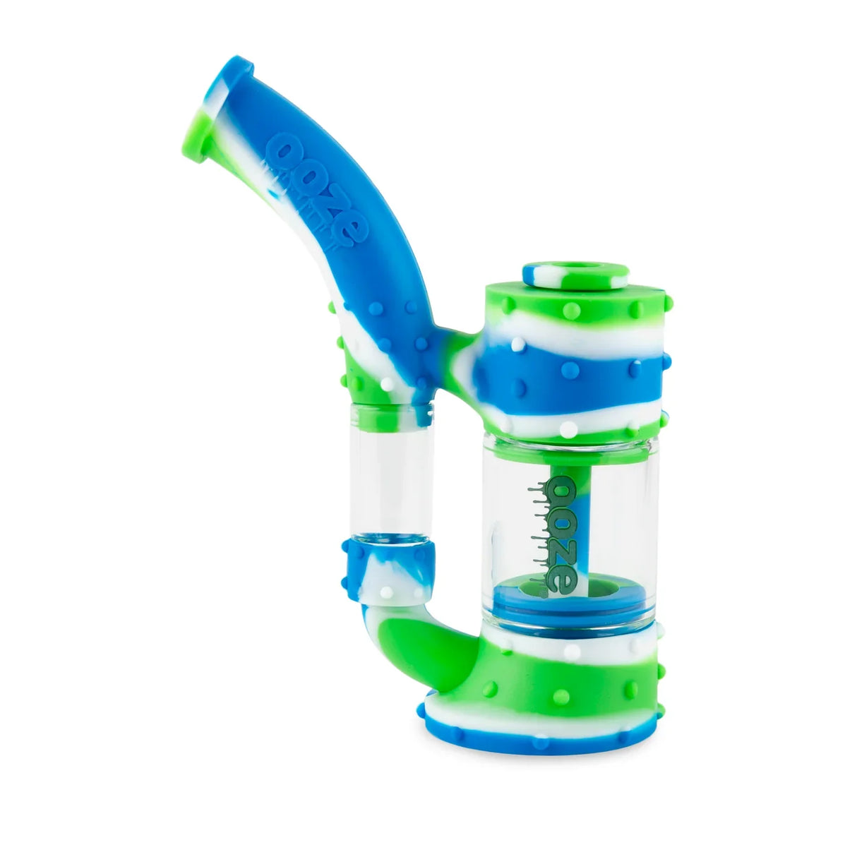 Ooze | Stack Pipe Silicone Water Bubbler & Dab Rig Resin · Silicone Rig Cannatron Blue
