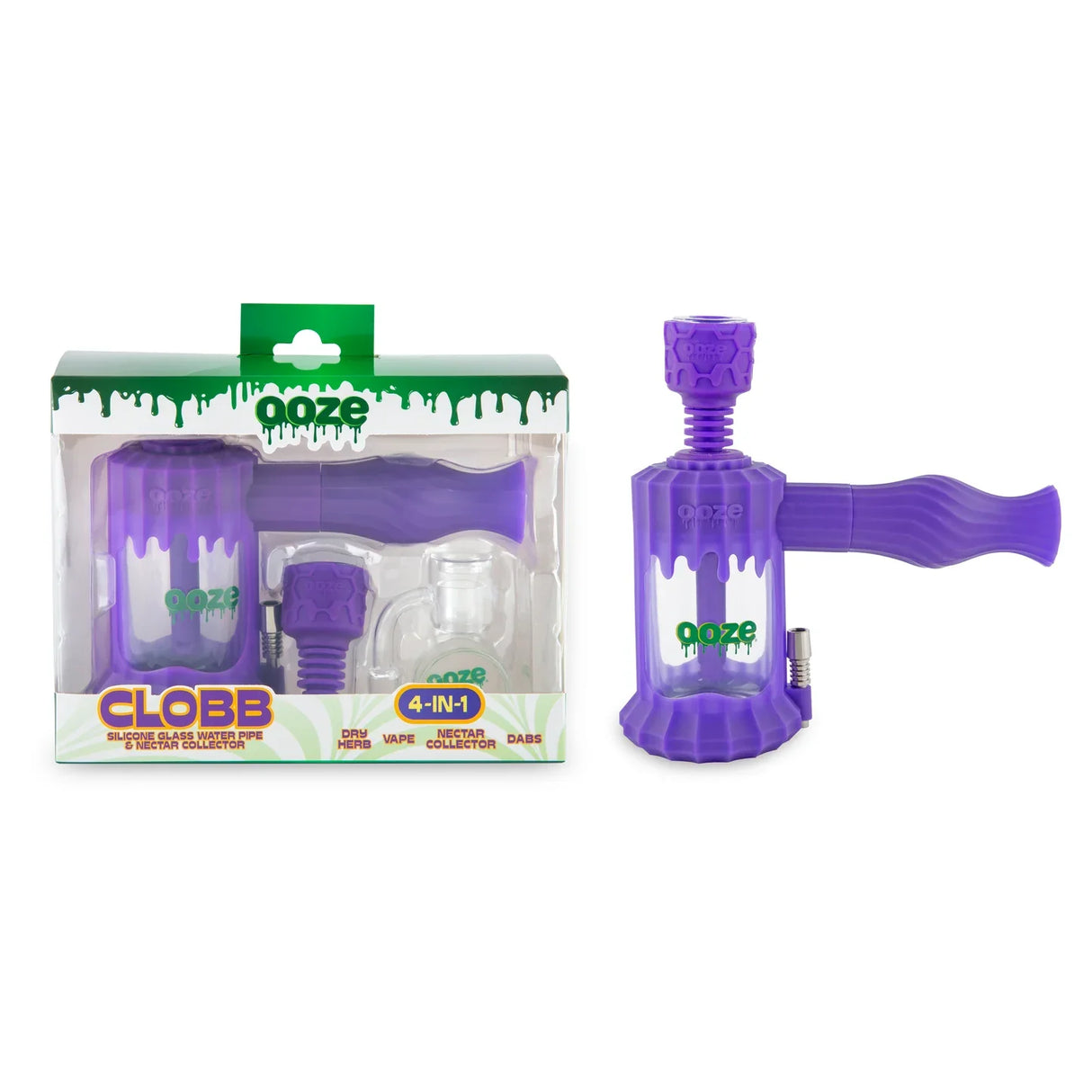 Ooze | Clobb – Silicone Glass 4-In-1 Hybrid Resin · Silicone Rig Cannatron