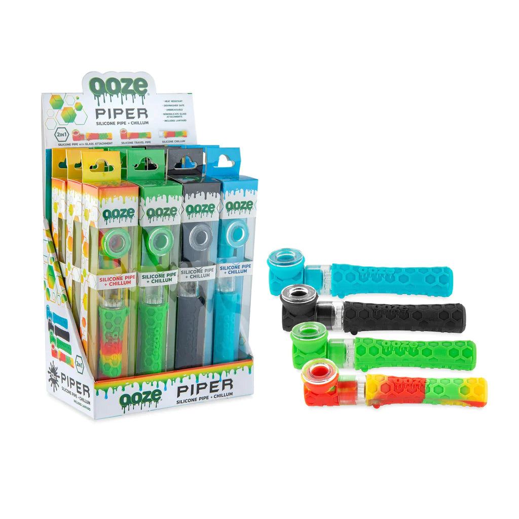 Ooze | Silicone Hand Pipe Display - 12 ct Silicone Pipe Cannatron