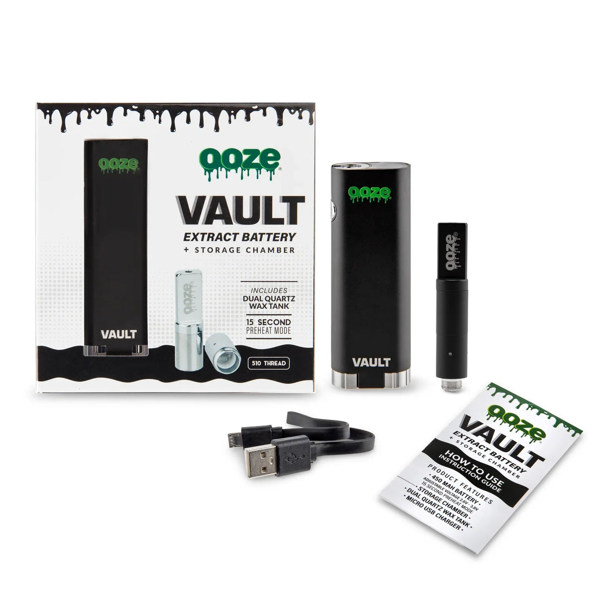 Ooze | Vault 510 Thread Vape Battery With Storage Chamber 510 Battery Cannatron
