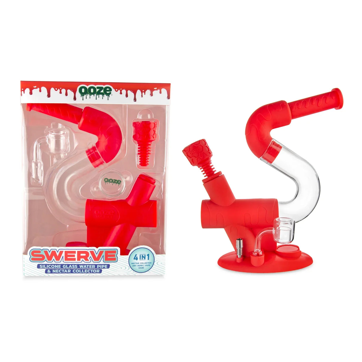 Ooze | Swerve Silicone Water Pipe, Dab Rig & Dab Straw Resin · Silicone Rig Cannatron