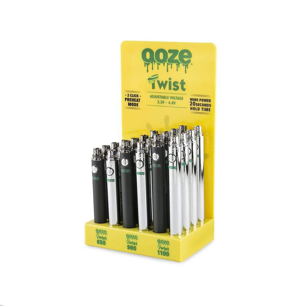 Ooze | Twist Vape Pen 24ct Battery Display 510 Battery Cannatron