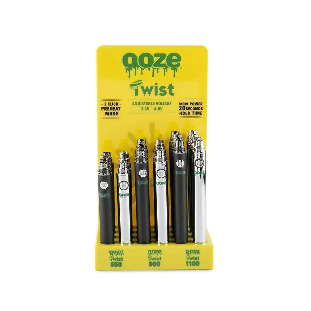 Ooze | Twist Vape Pen 24ct Battery Display 510 Battery Cannatron