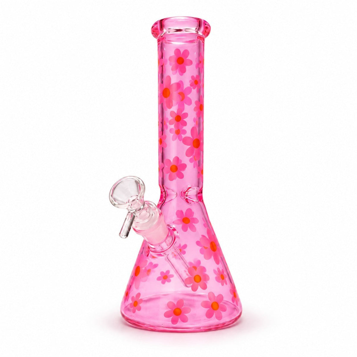 10" Daisy Pattern Colored Glass Beaker Glass Bong Super Supplys Inc A