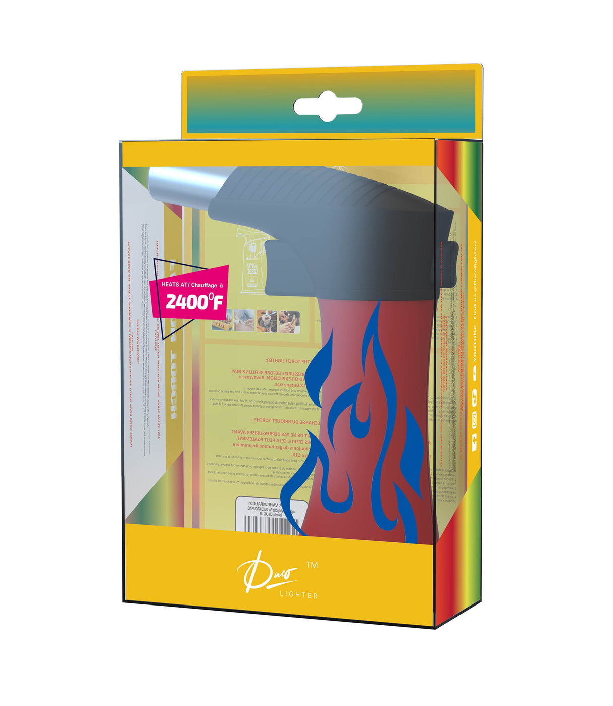 DUCO™ | POLARIS 7" Rubberized Collection – Heavy Torch Flame Lighter (Assorted)