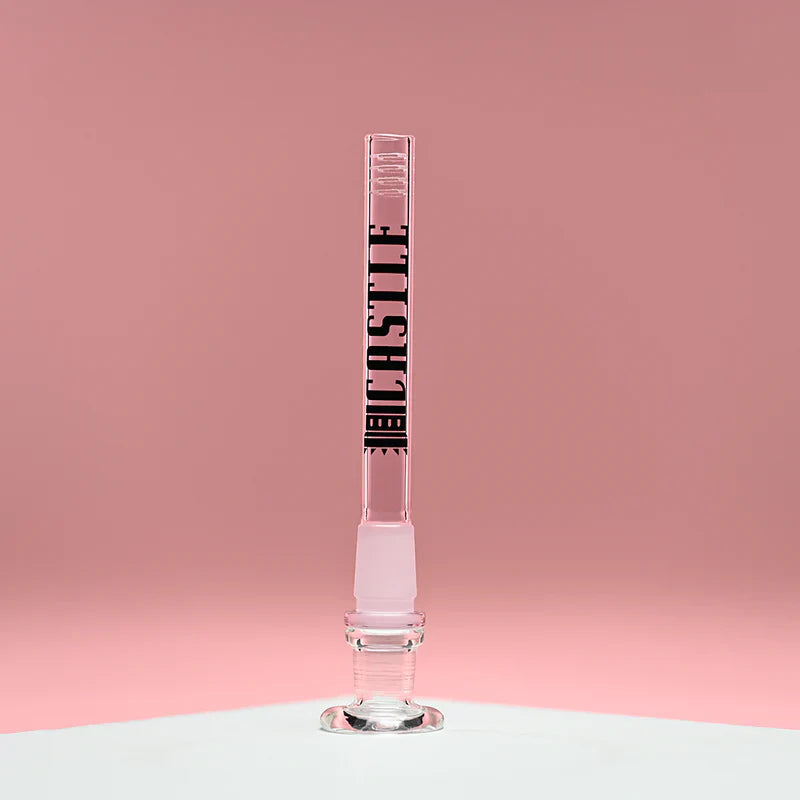 Castle Glassworks | Downstem – 8 Slit (5 in) Downstem · Bowlstem Castle Glassworks Pink