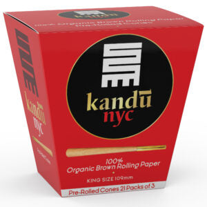 Kandu NYC King Size Pre Rolled Cones, Display Box 21 Count with 3 Cones Each Pre-rolled Cone (Display Pack) Kandu NYC 1 Pack