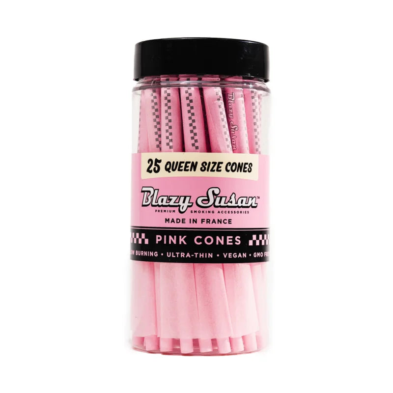 Blazy Susan | Pink Queen size (120mm) Pack of 25 Pre-rolled Cone (Bulk / Tower) Smoking Cat Distribution