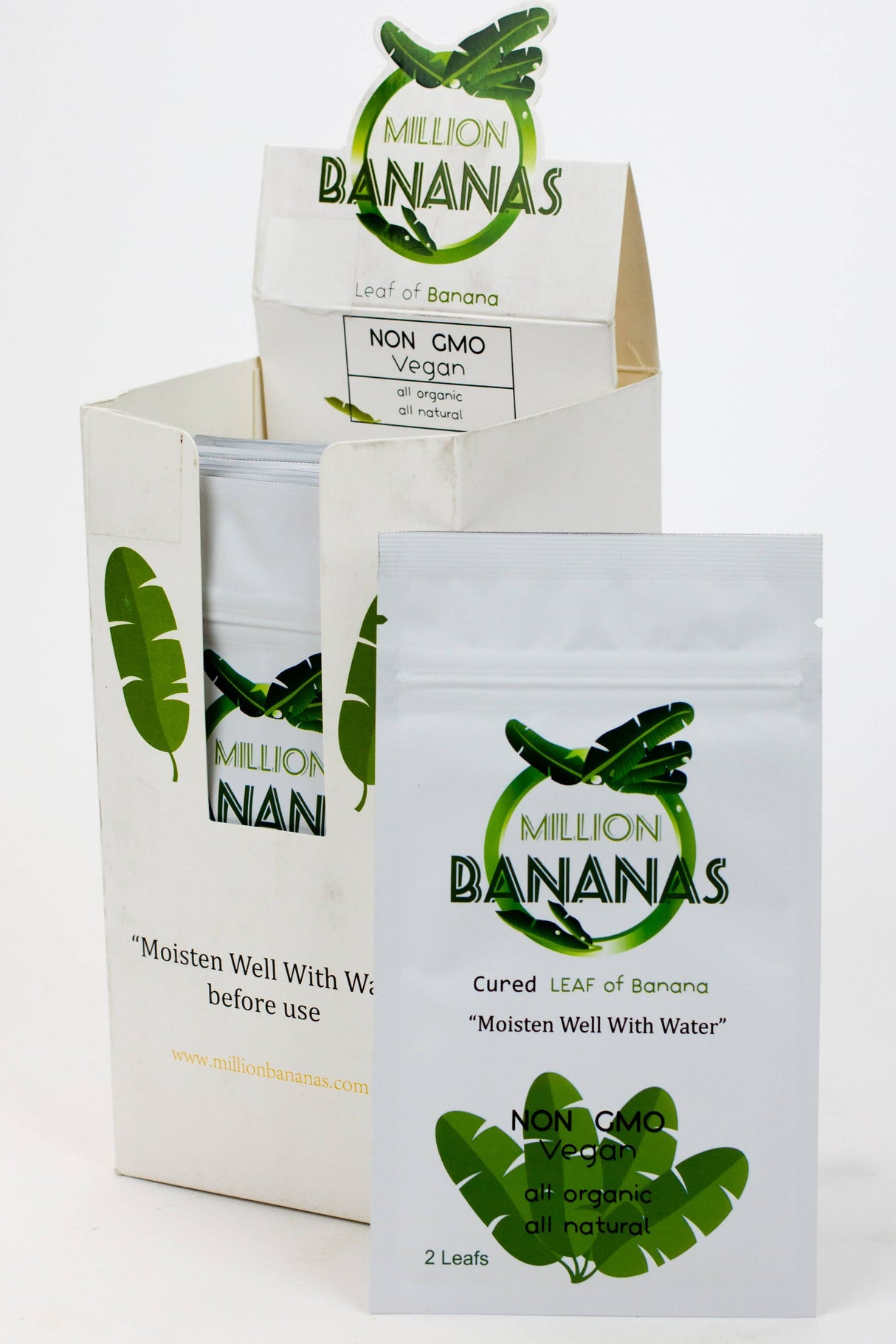 Million Bananas Cured Rolling leaf Pouch Display Box Leaf Wrap Million Bananas Organic Wraps