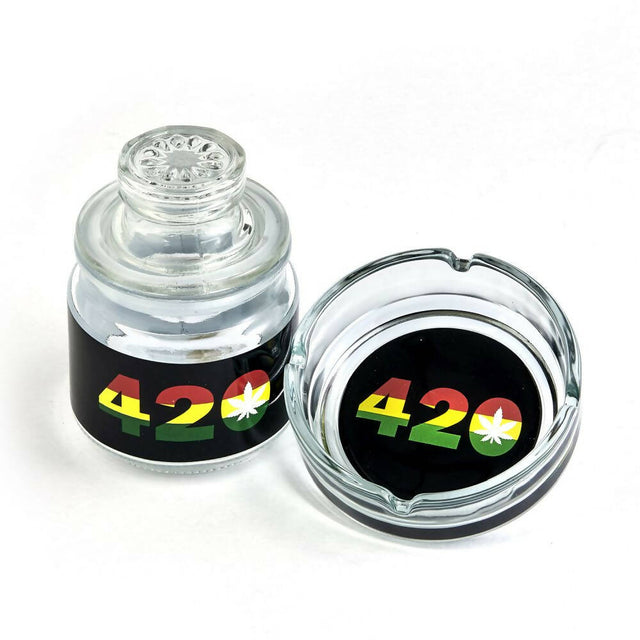 ASHTRAY SET WITH STASH JAR - 420 DESIGN Jar Roast and Toast Gifts