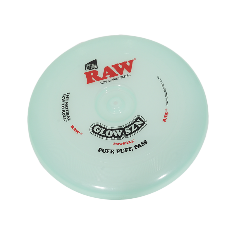 RAW | Glow in the Dark Frisbee Rolling Tray Tray Smoking Cat Distribution