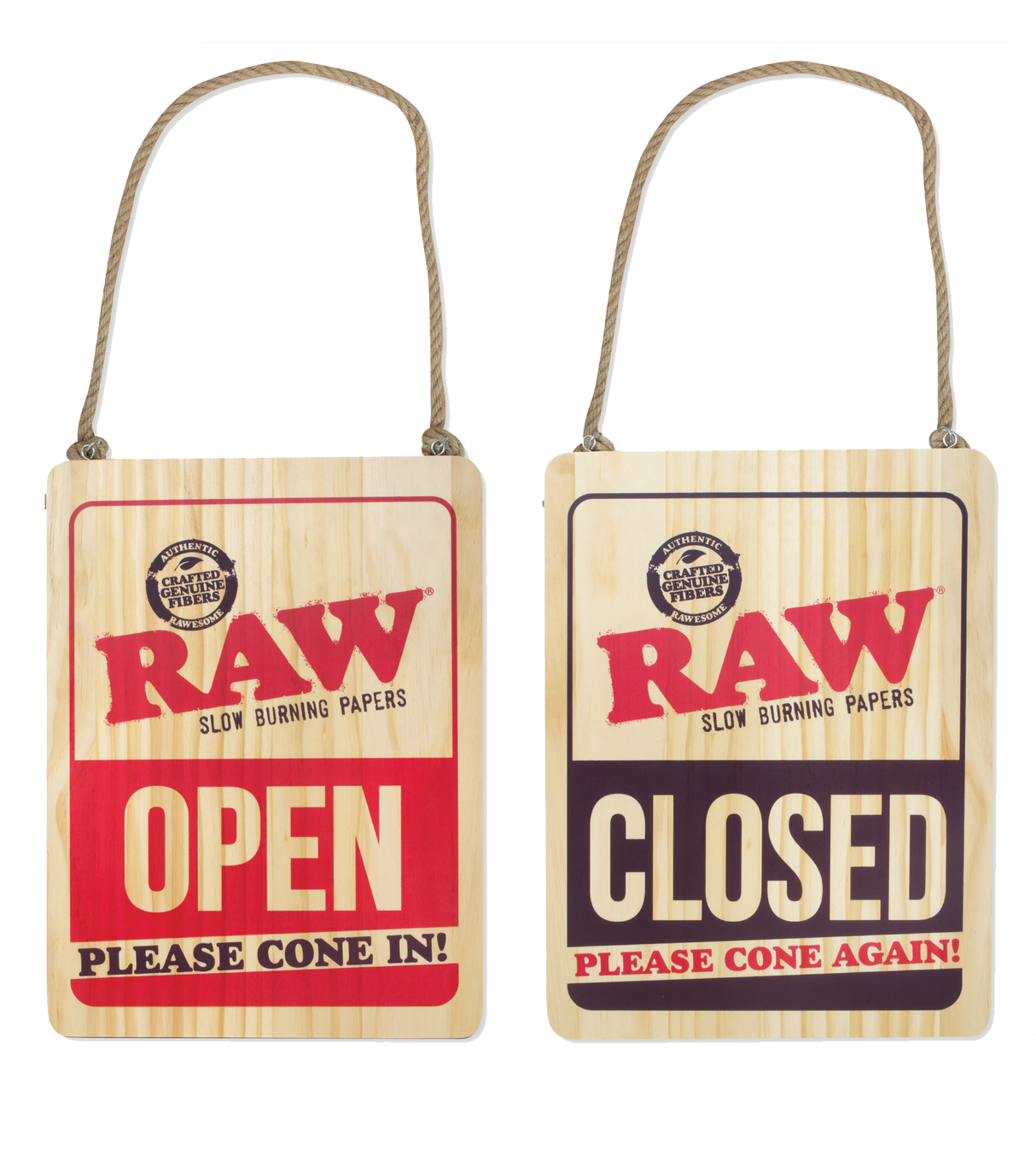 RAW | WOODEN OPEN & CLOSED SIGN Flag · Sign ONE