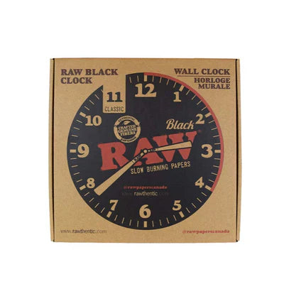 RAW | Black Acrylic Wall Clock Gadget Smoking Cat Distribution