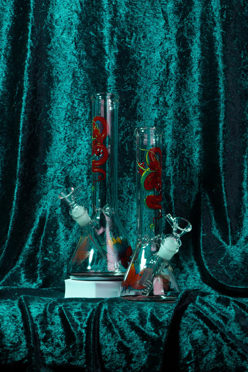 Red Eye Glass® | 12" Yin & Yang Beaker Bong (REG149) Glass Bong Smoking Cat Distribution