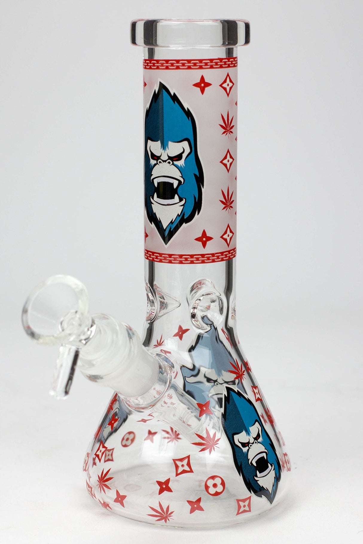 8" Gorilla glass water bong-8" Glow in the dark Glass Bong BANKA Red