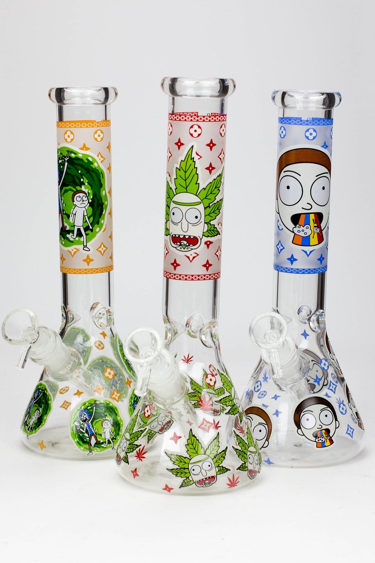 10" NM glass water bong-Glow in the dark Glass Bong BANKA