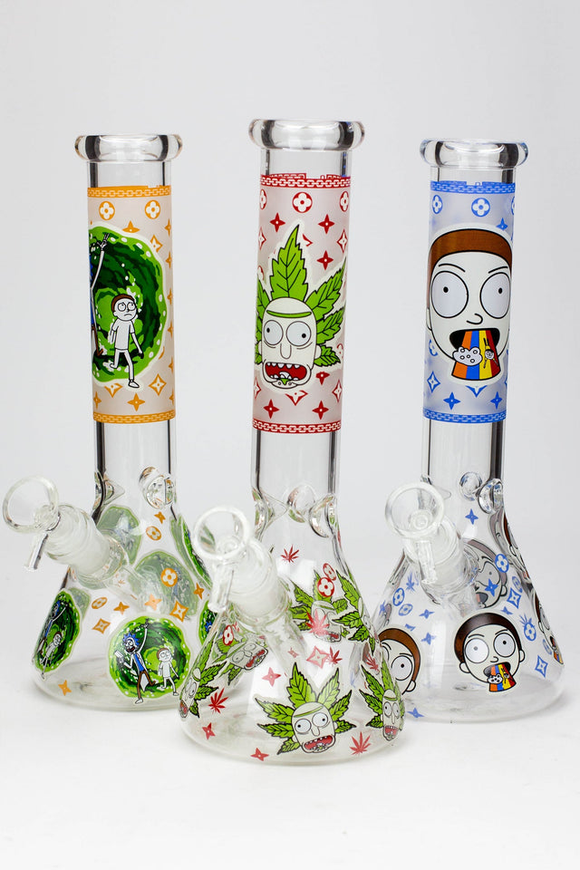 10" NM glass water bong-Glow in the dark Glass Bong BANKA