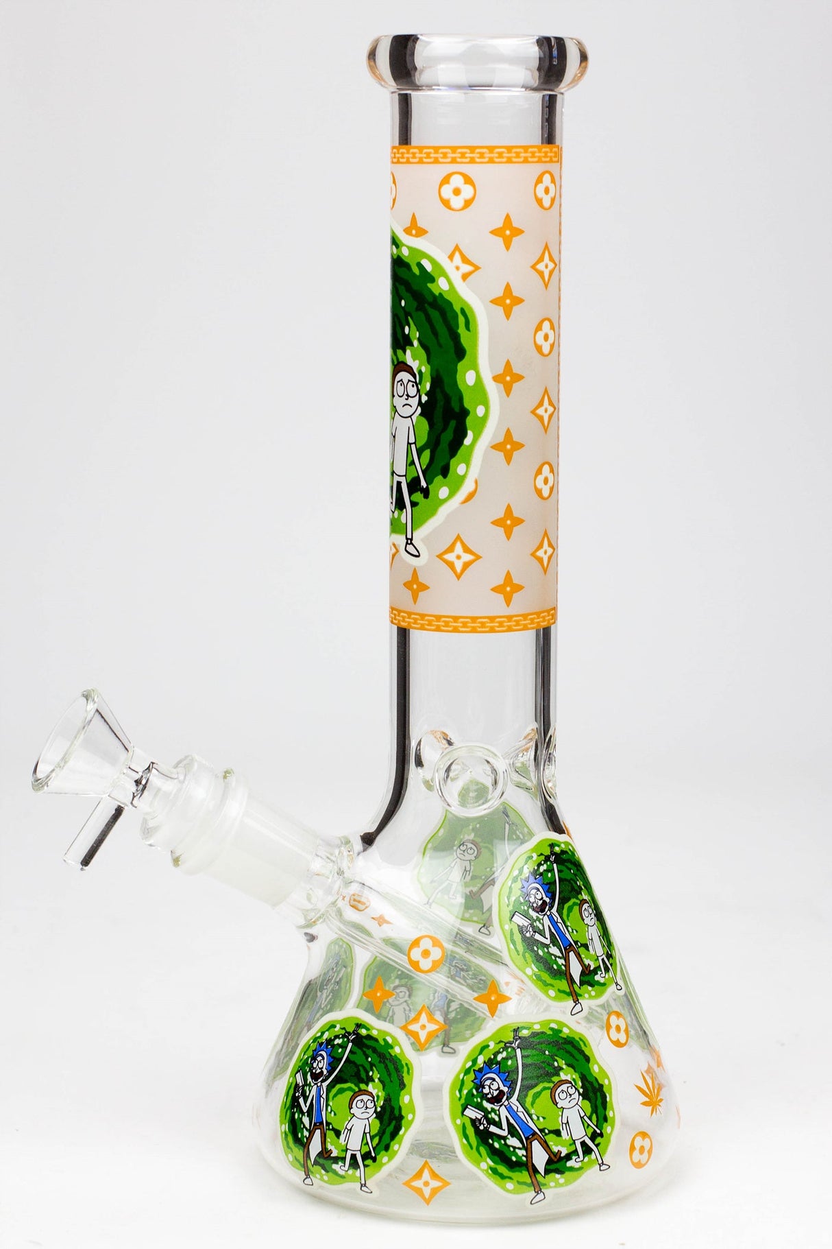 10" NM glass water bong-Glow in the dark Glass Bong BANKA
