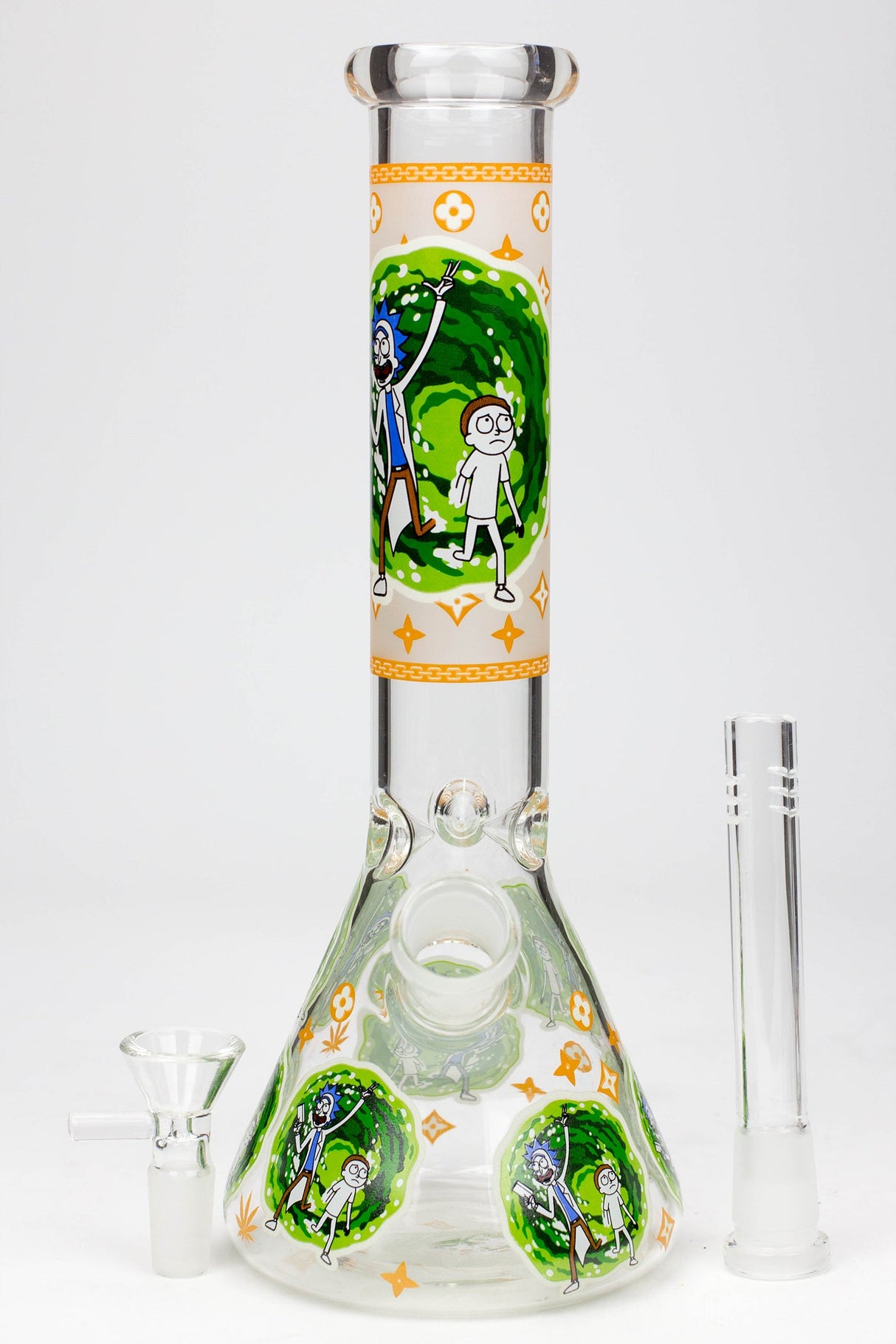 10" NM glass water bong-Glow in the dark Glass Bong BANKA