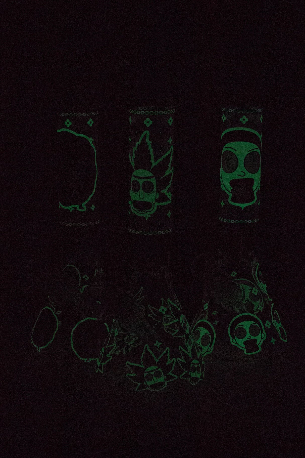 10" NM glass water bong-Glow in the dark Glass Bong BANKA