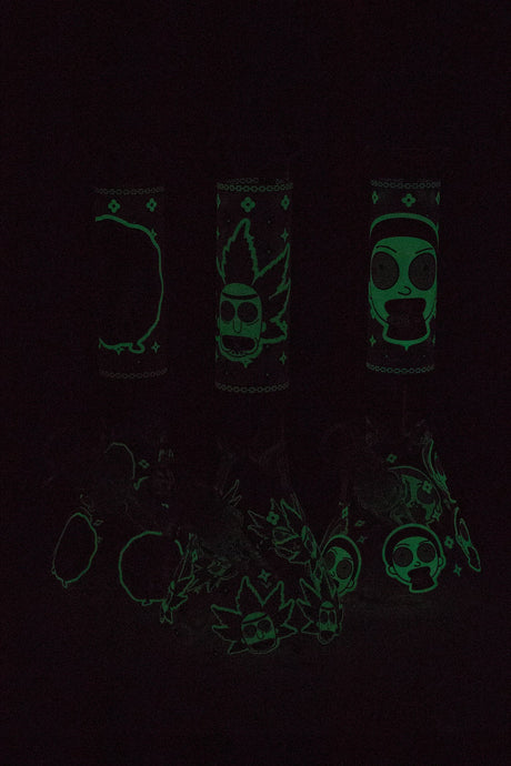 10" NM glass water bong-Glow in the dark Glass Bong BANKA