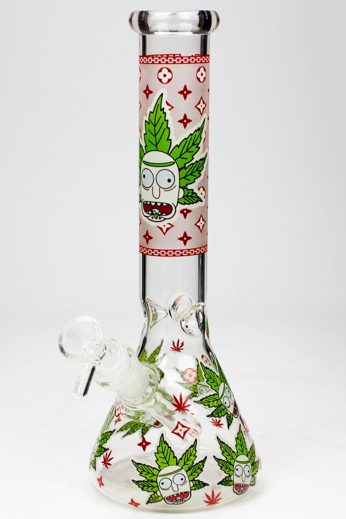 10" NM glass water bong-Glow in the dark Glass Bong BANKA Red