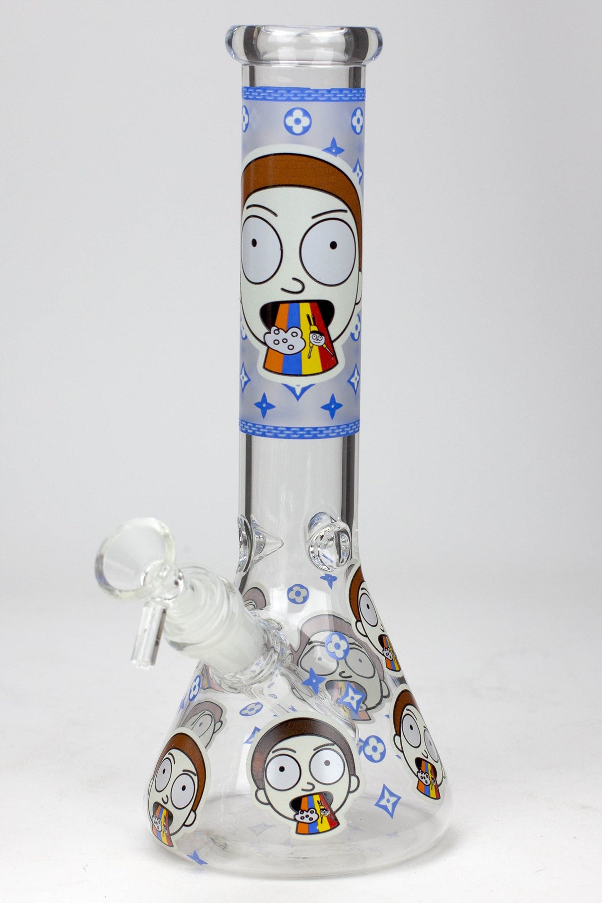 10" NM glass water bong-Glow in the dark Glass Bong BANKA Blue