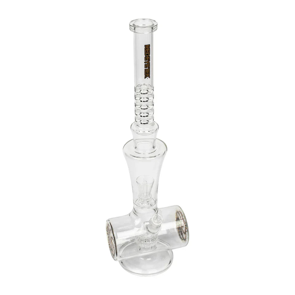 Red Eye Tek® | 30" Tall Zenith Tube W/Crop Circle Motif, Chandelier & Showerhead Glass Bong West Coast Gifts