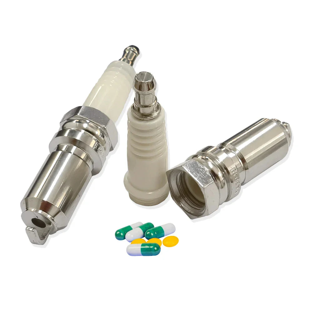 Secret Stash Car Spark Plug Style Pill Box Storage Vial ONE