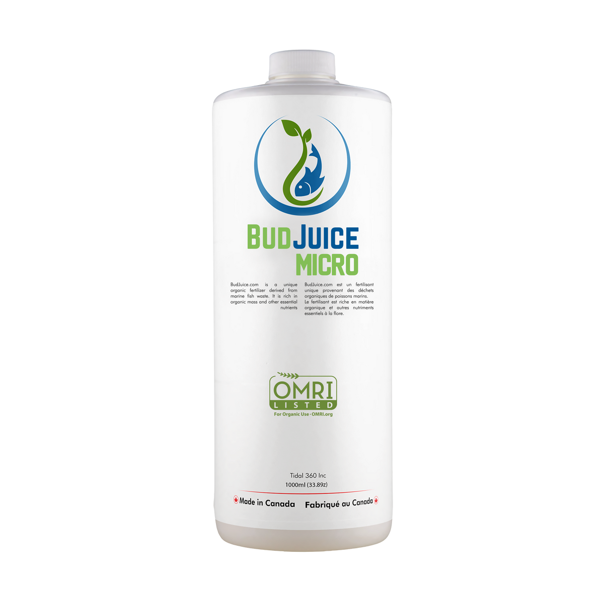 BudJuice - Micro 100% Advanced Liquid Organic Fertilizer & Nutrients Nutrition ONE 1000ml