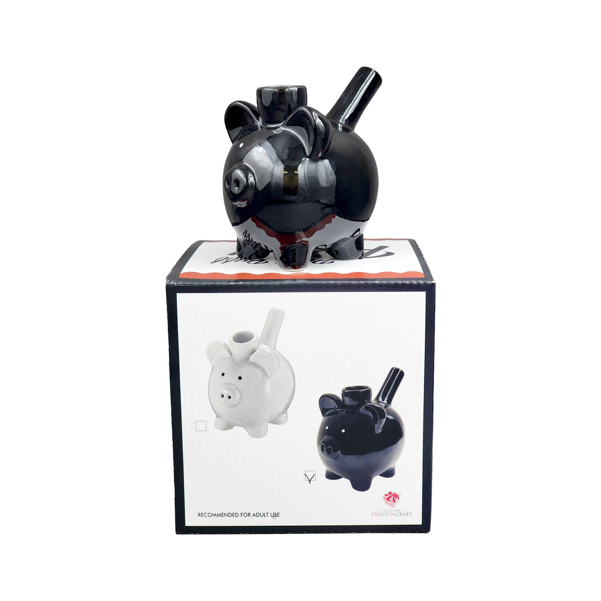 ROAST & TOAST - PIG PIPE - BLACK Ceramic Pipe Roast and Toast Gifts