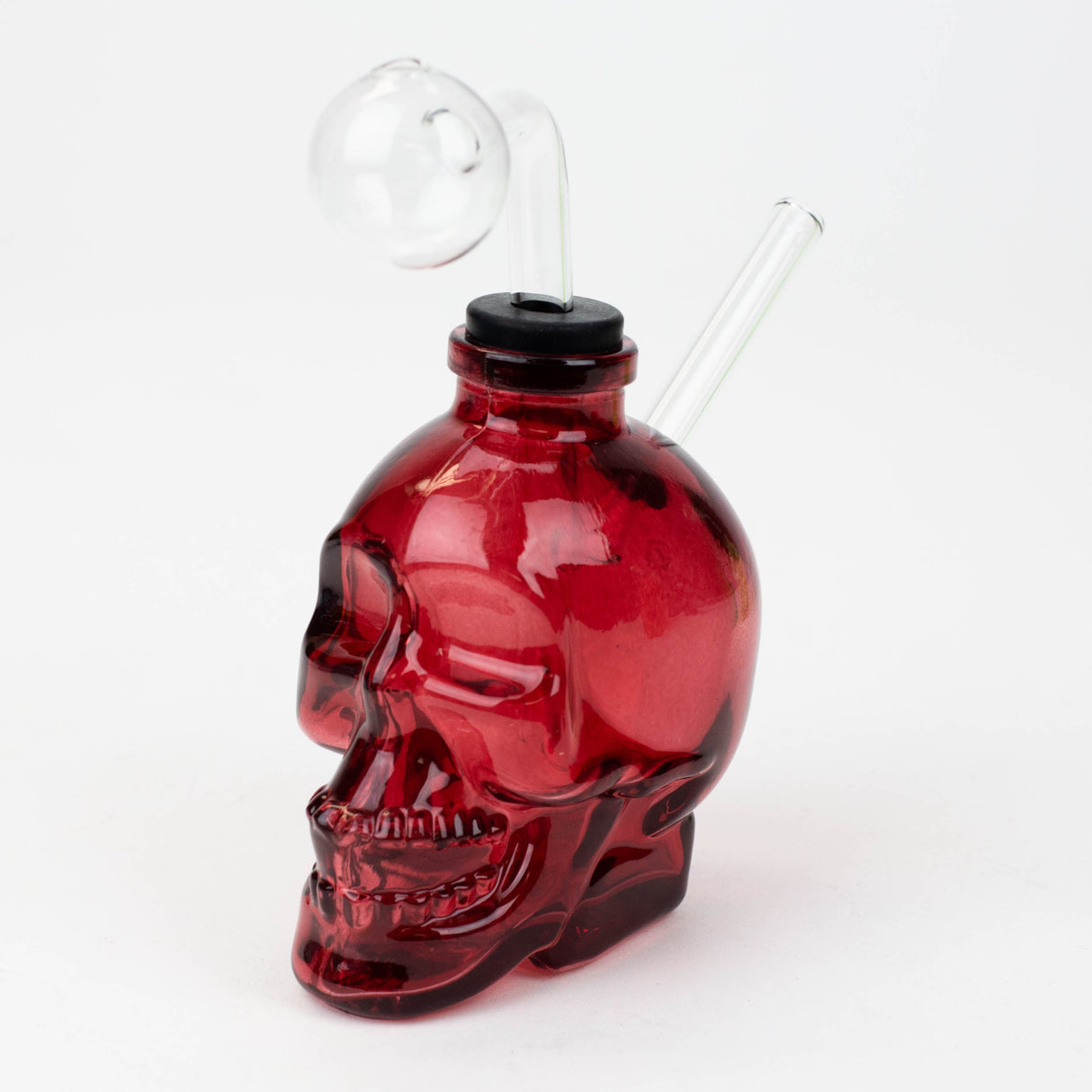 Soft Glass Skull oil bong Glass Rig Canadian Distributor Dark Red